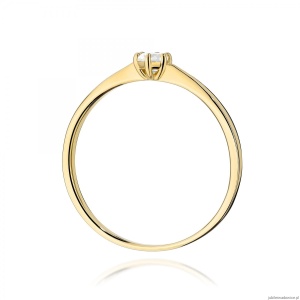 Pierścionek W0579 Diament 0,10ct żółte złoto 375