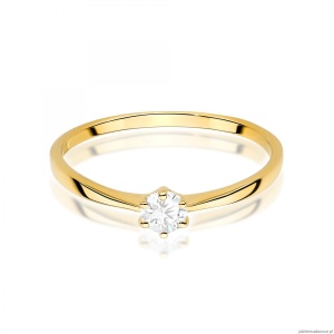 Pierścionek W0579 Diament 0,20ct żółte złoto 375
