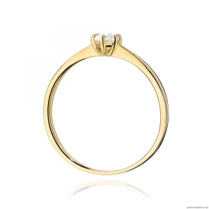 Pierścionek W0579 Diament 0,20ct żółte złoto 375