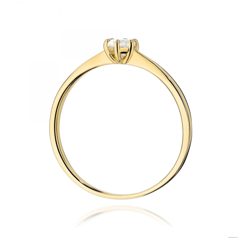 Pierścionek W0579 Diament 0,20ct żółte złoto 375