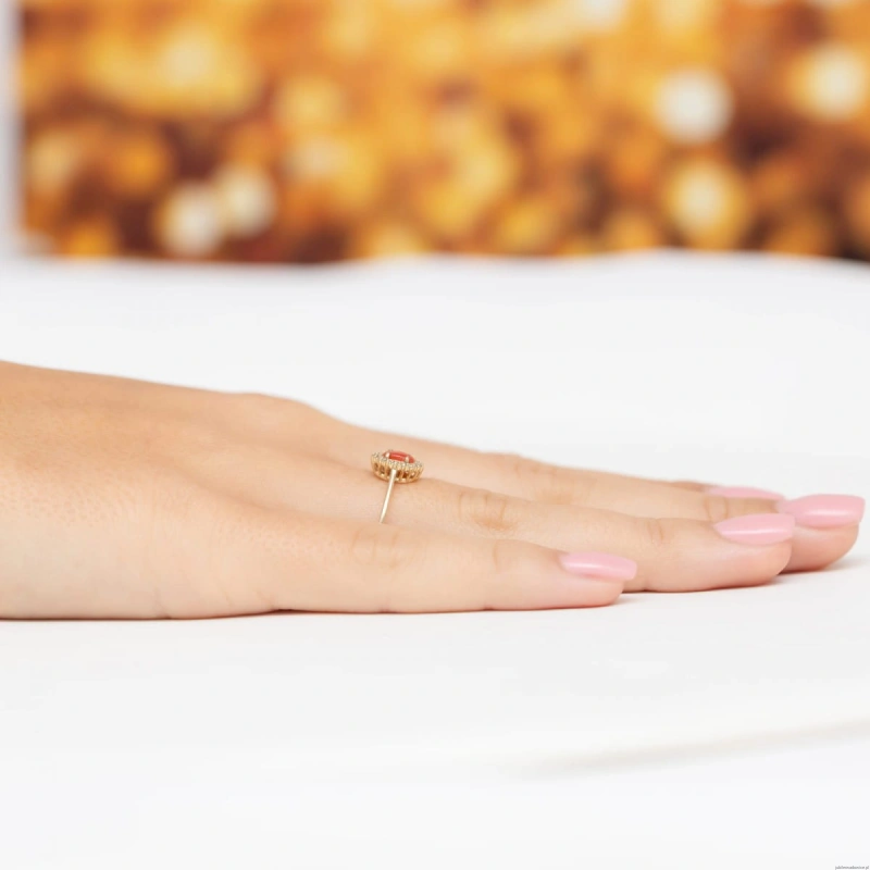 Pierścionek W0569 Koral 0,20ct żółte złoto 375