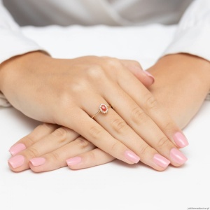 Pierścionek W0569 Koral 0,20ct żółte złoto 375