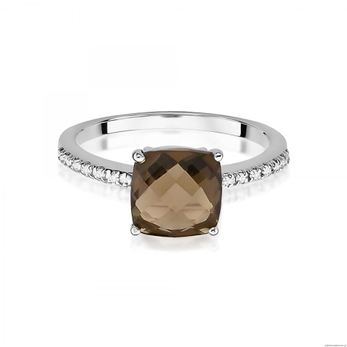 Pierścionek W0511 Kwarc Dymny 2,00ct białe złoto 375