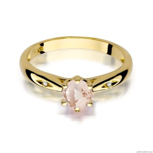 Pierścionek W0074 Morganit 0,40ct żółte złoto 375