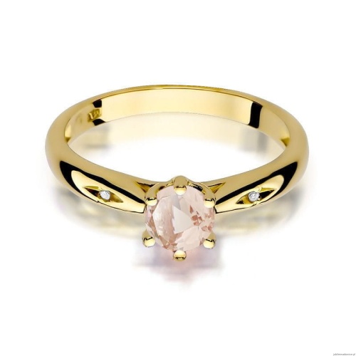 Pierścionek W0074 Morganit 0,40ct żółte złoto 375