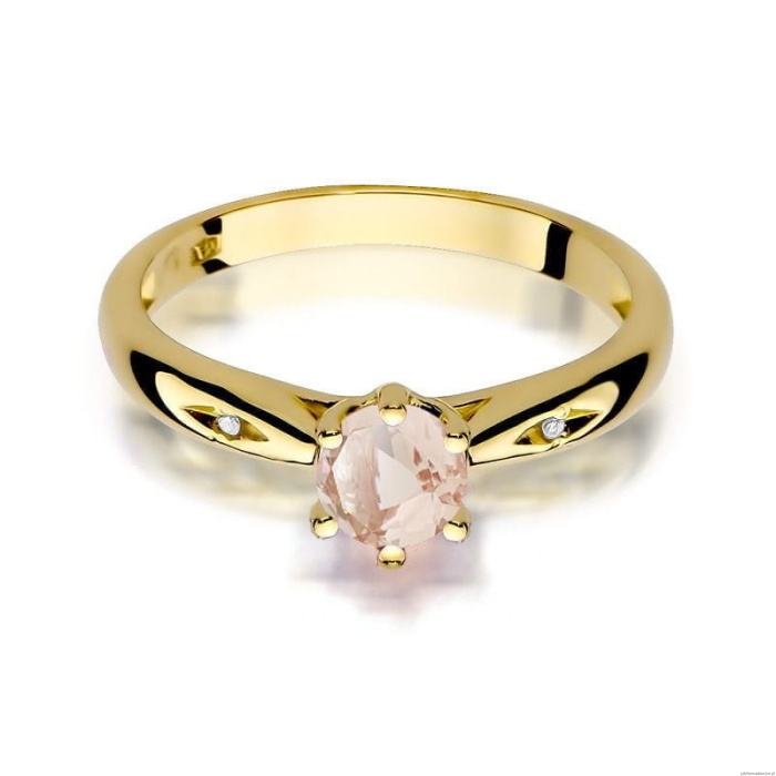 Pierścionek W0074 Morganit 0,40ct żółte złoto 375