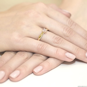 Pierścionek W0074 Morganit 0,40ct żółte złoto 375