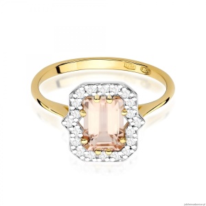 Pierścionek W0576 Morganit 1.00ct żółte złoto 375