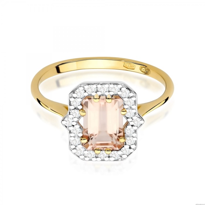 Pierścionek W0576 Morganit 1.00ct żółte złoto 375