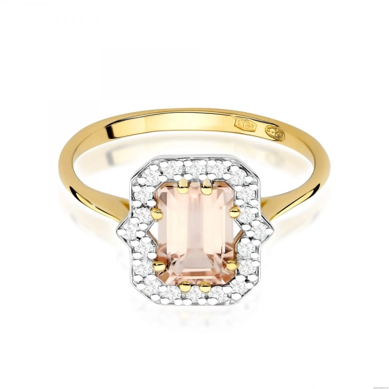 Pierścionek W0576 Morganit 1.00ct żółte złoto 375