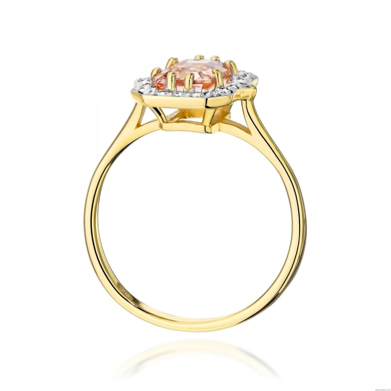 Pierścionek W0576 Morganit 1.00ct żółte złoto 375