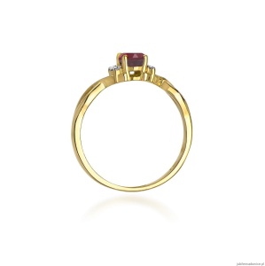 Pierścionek W0019 Rodolit 0,50ct żółte złoto 375