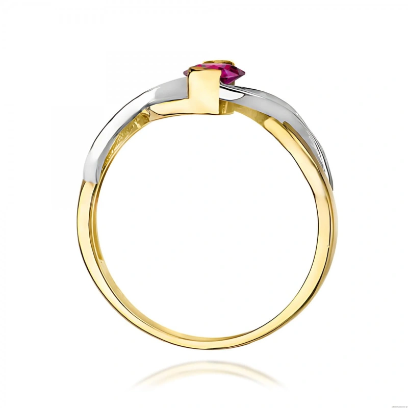 Pierścionek W0028 Rodolit 0,50ct żółte złoto 375