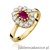 Pierścionek W0354 Rodolit 0,50ct żółte złoto 375