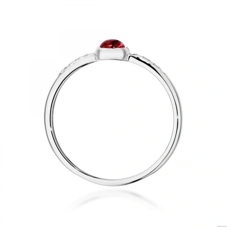 Pierścionek W0596 Różowy Turmalin 0,30ct białe złoto 375