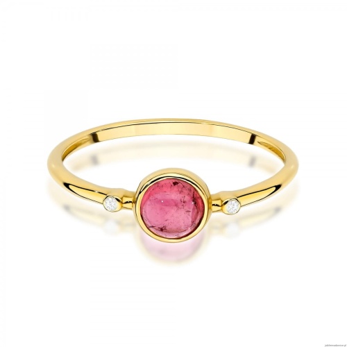 Pierścionek W0597 Różowy Turmalin 0,60ct żółte złoto 375