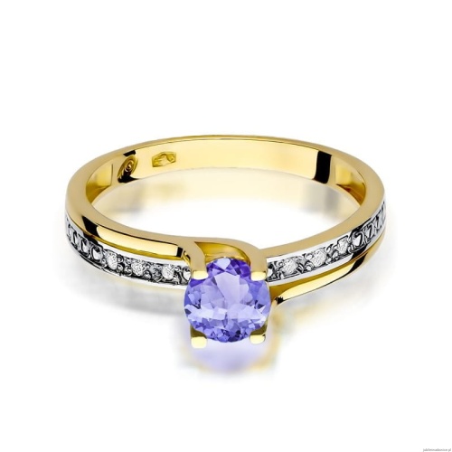 Pierścionek W0106 Tanzanit 0,50ct żółte złoto 375