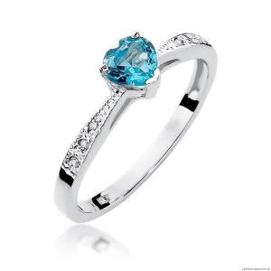 Pierścionek W0065 Topaz Swiss 0,50ct białe złoto 375