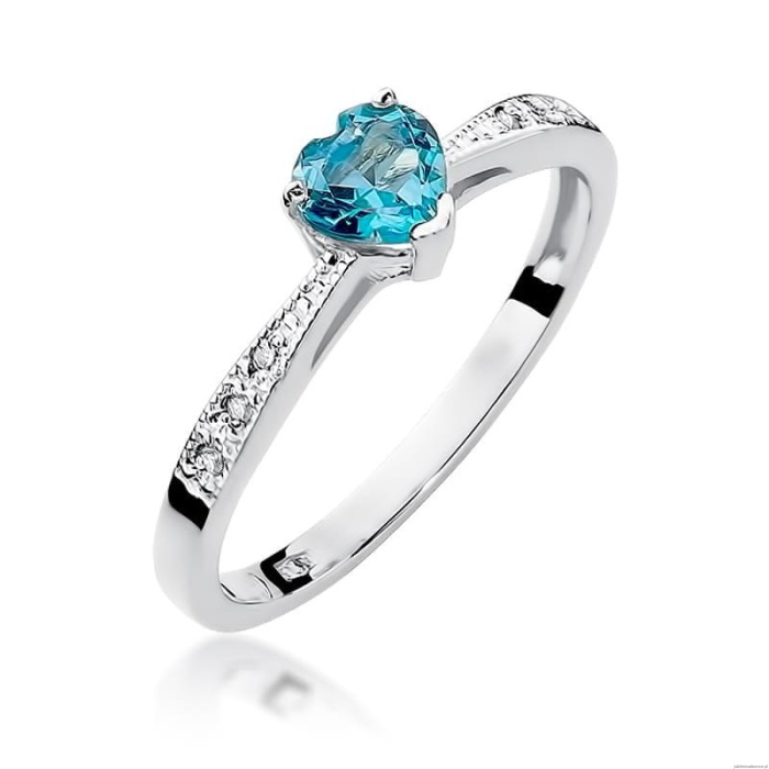 Pierścionek W0065 Topaz Swiss 0,50ct białe złoto 375