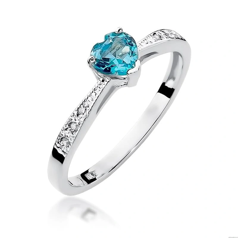 Pierścionek W0065 Topaz Swiss 0,50ct białe złoto 375