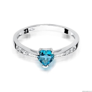Pierścionek W0065 Topaz Swiss 0,50ct białe złoto 375