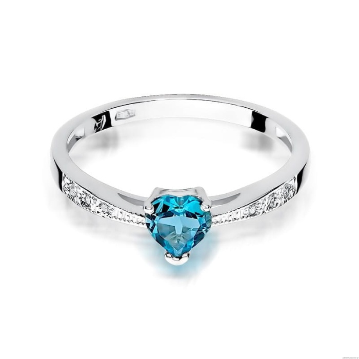 Pierścionek W0065 Topaz Swiss 0,50ct białe złoto 375