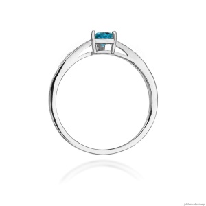 Pierścionek W0065 Topaz Swiss 0,50ct białe złoto 375