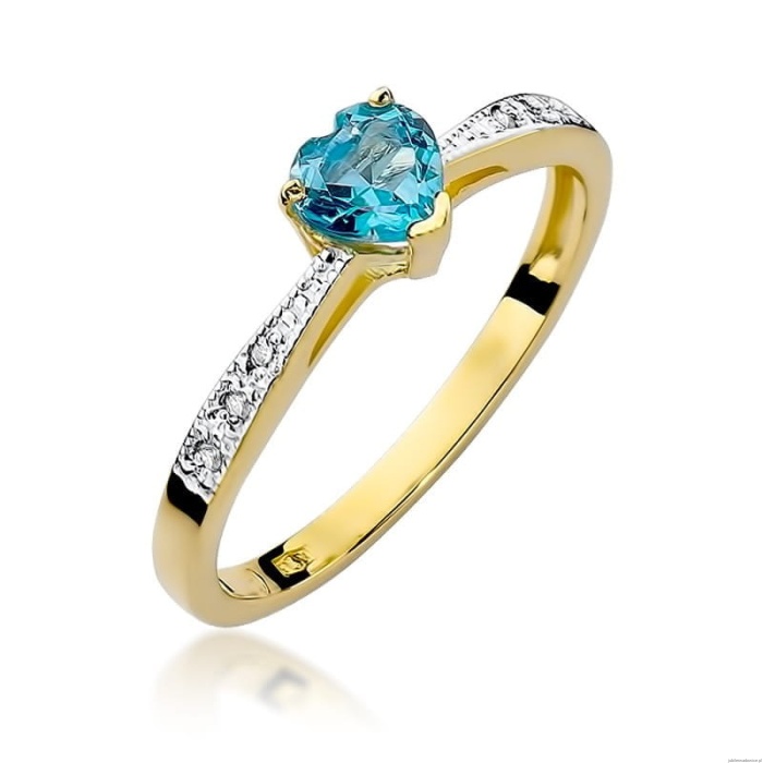 Pierścionek W0065 Topaz Swiss 0,50ct żółte złoto 375