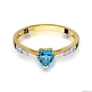 Pierścionek W0065 Topaz Swiss 0,50ct żółte złoto 375