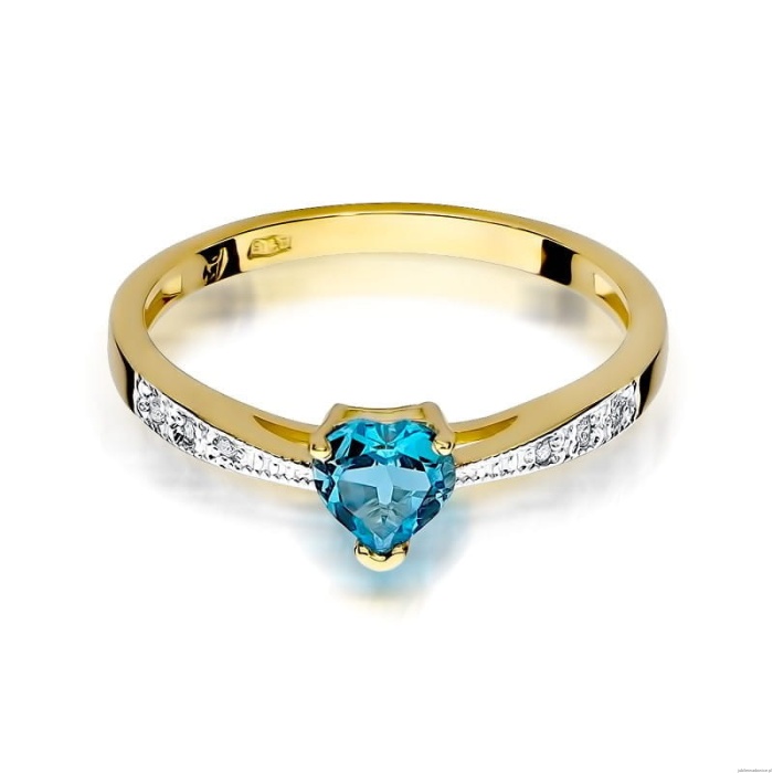 Pierścionek W0065 Topaz Swiss 0,50ct żółte złoto 375