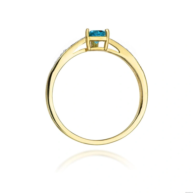 Pierścionek W0065 Topaz Swiss 0,50ct żółte złoto 375