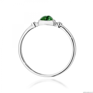 Pierścionek W0597 Zielony Turmalin 0,60ct białe złoto 375