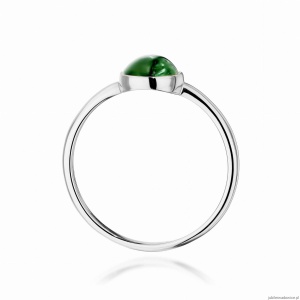 Pierścionek W0598 Zielony Turmalin 1,00ct białe złoto 375