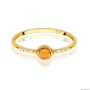 Pierścionek W0596 Żółty Turmalin 0,30ct żółte złoto 375