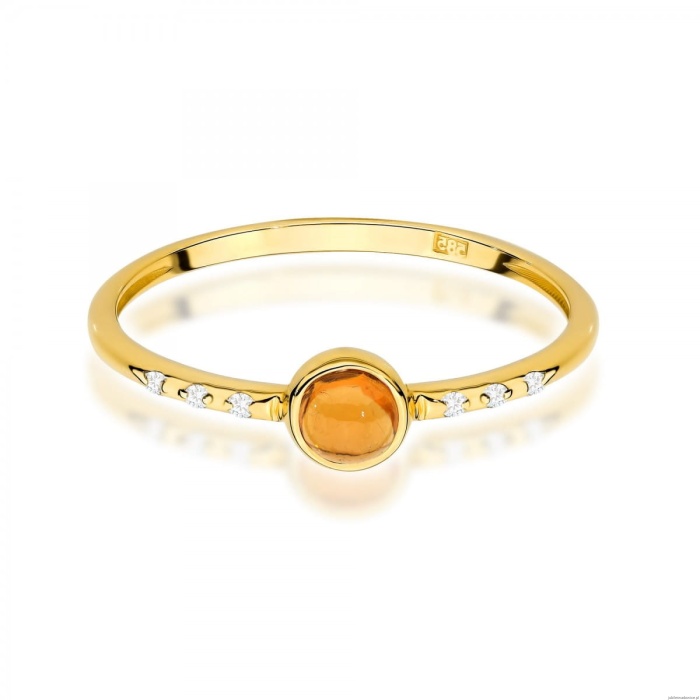 Pierścionek W0596 Żółty Turmalin 0,30ct żółte złoto 375