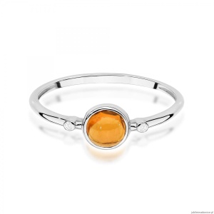 Pierścionek W0597 Żółty Turmalin 0,60ct białe złoto 375