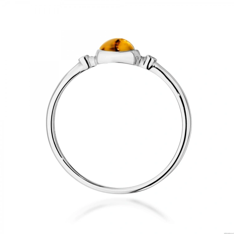 Pierścionek W0597 Żółty Turmalin 0,60ct białe złoto 375
