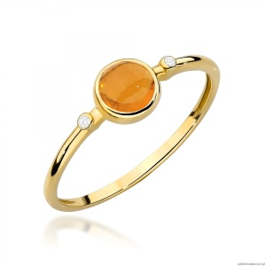 Pierścionek W0597 Żółty Turmalin 0,60ct żółte złoto 375