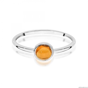 Pierścionek W0598 Żółty Turmalin 1,00ct białe złoto 375