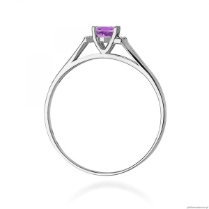 Pierścionek W0005 Ametyst 0,40ct białe złoto 375