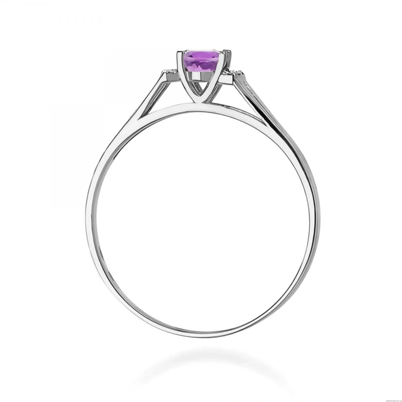 Pierścionek W0005 Ametyst 0,40ct białe złoto 375
