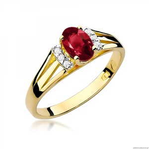 Pierścionek W0005 Granat 0,50ct żółte złoto 375