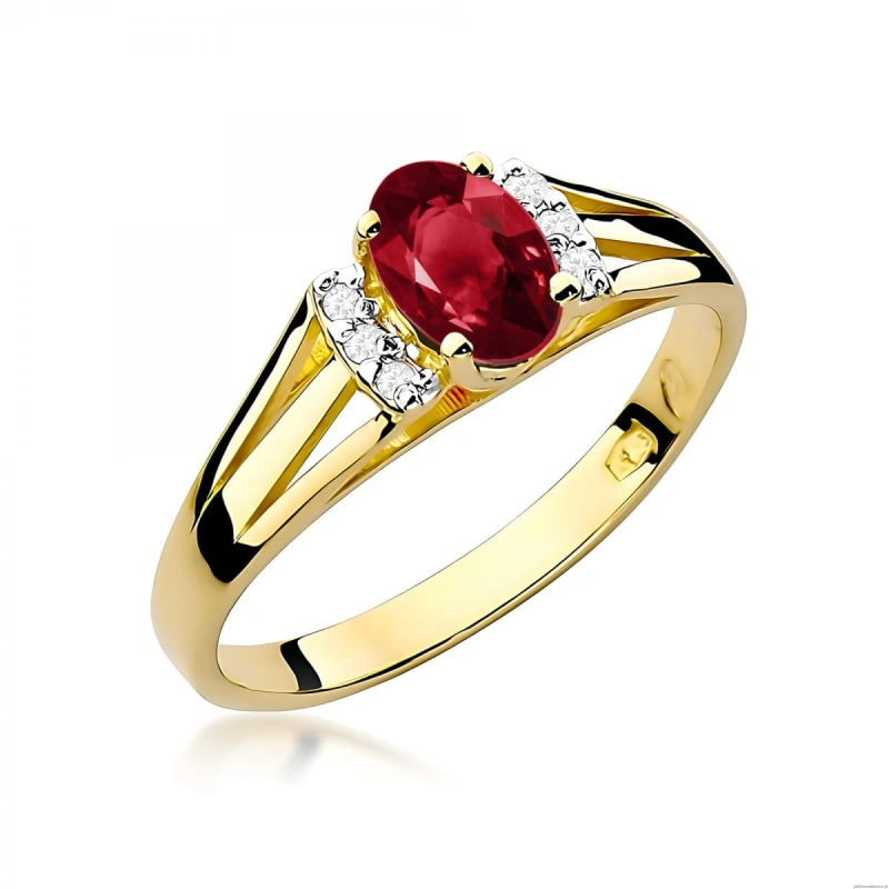 Pierścionek W0005 Granat 0,50ct żółte złoto 375