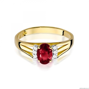 Pierścionek W0005 Granat 0,50ct żółte złoto 375