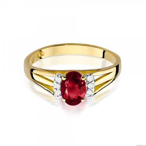 Pierścionek W0005 Granat 0,50ct żółte złoto 375