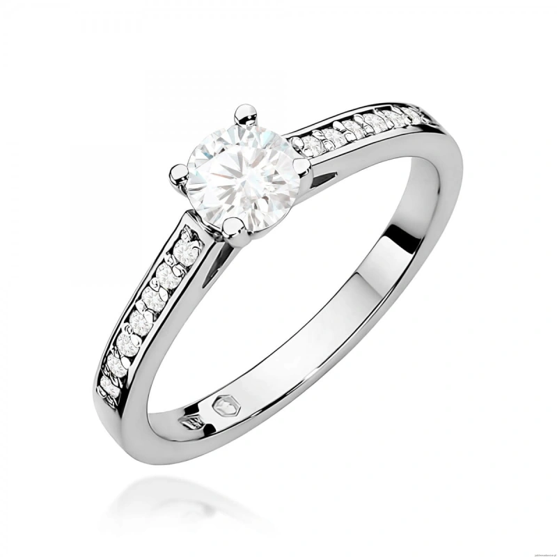 Pierścionek W0052 Diament Laboratoryjny 0,50ct białe złoto 375