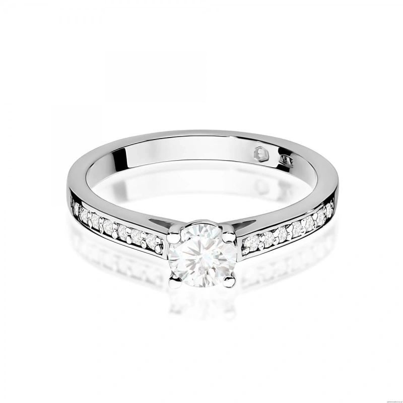 Pierścionek W0052 Diament Laboratoryjny 0,50ct białe złoto 375