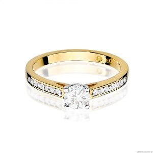 Pierścionek W0052 Diament Laboratoryjny 0,50ct żółte złoto 375