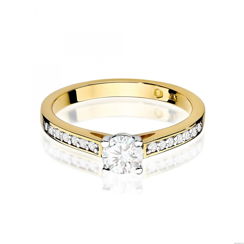 Pierścionek W0052 Diament Laboratoryjny 0,50ct żółte złoto 375