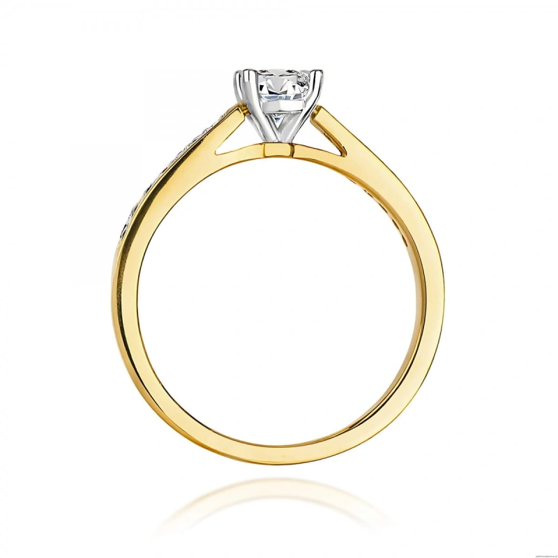 Pierścionek W0052 Diament Laboratoryjny 0,50ct żółte złoto 375